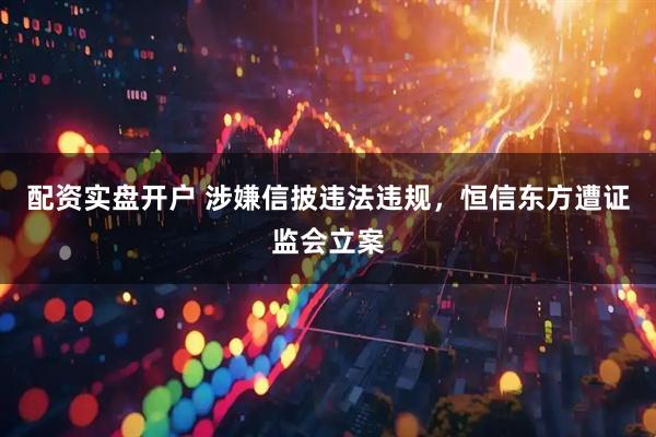 配资实盘开户 涉嫌信披违法违规，恒信东方遭证监会立案